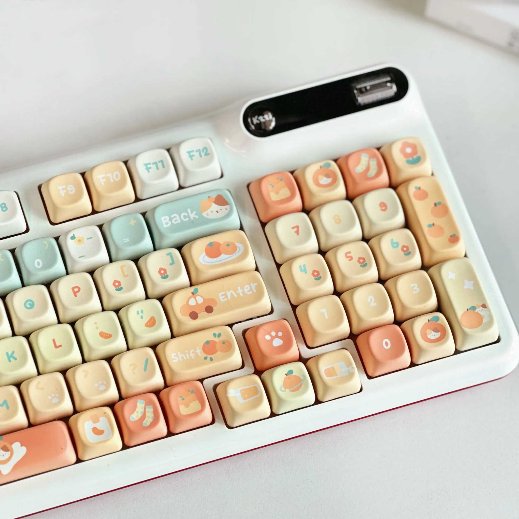Orange Soda Keycap 131 Keys XOA Profile PBT Five-sided Heat Sublimation Customized Keyca for Mechanical Keyboard Cute Key Ca R250526