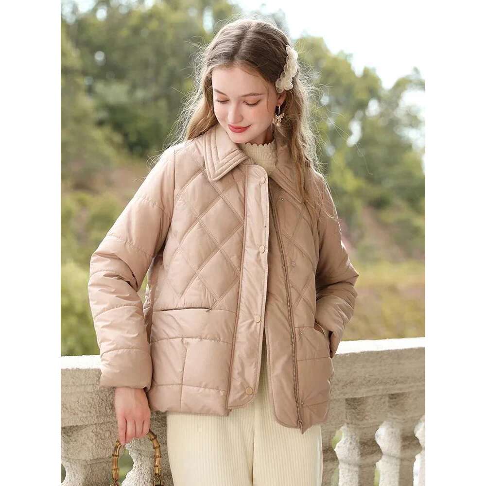I BELIEVE YOU Turn-down Collar Women's 2024 Winter New Short Loose Windproof Warm Cotton-padded quilted Jacket 2234155370