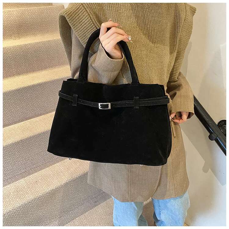 2025 Textured Suede Tote Bag - Convertible Vintage Shoulder Purse, Stylish Women's Crossbody Handbag