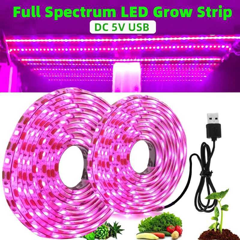 USB 5V LED Plant Grow Strip Light Full Spectrum Plant Growth Light Greenhouse Phytolamp for Plants Hydroponics Growing SystemXJ250526