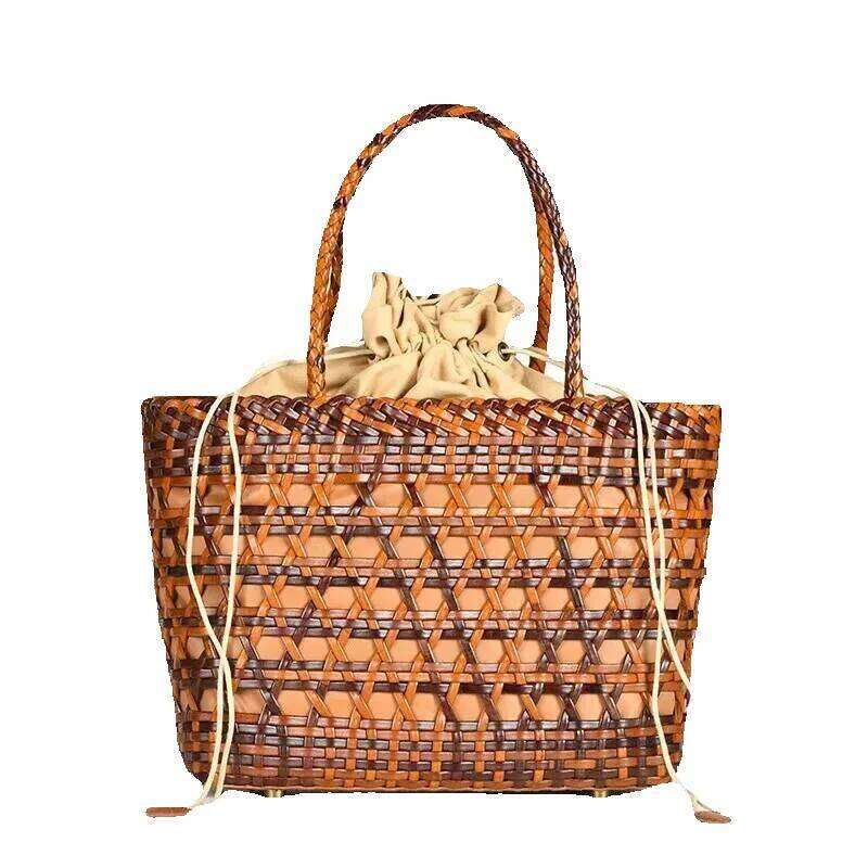 Designer Luxury Designer Luxury 2025 Spring Summer New Woven Leather Hollow Tote Women Handbag Fashion Knit Purse Trending Designer Shoulder Bag