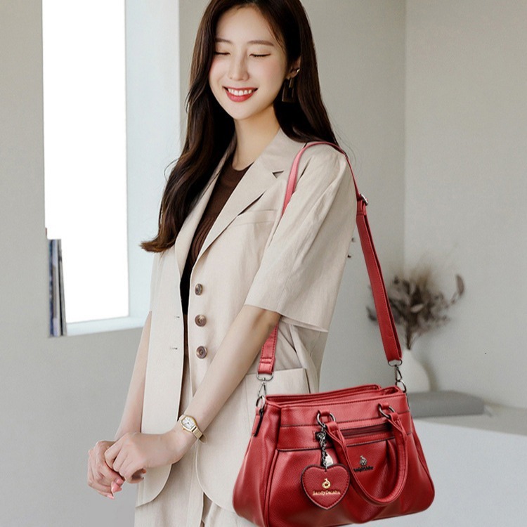 Trendy Brand Women's Bag, Free Shipping, Designer Tote Bag, New Fashionable Multi-layer Hand-held Women's Large Capacity Versatile Single Sh