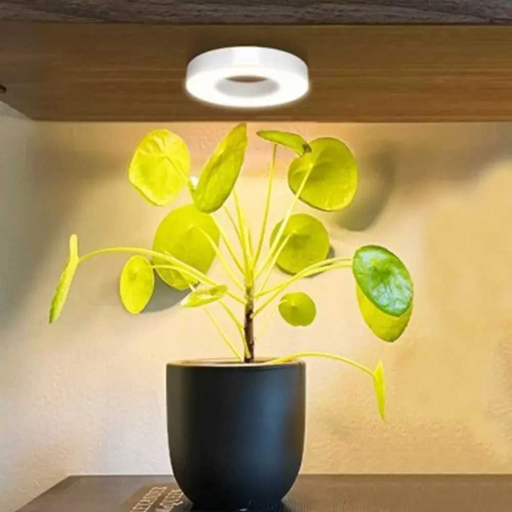 Full Spectrum LED Halo Plant Lamp 4 Dimmable Levels Halo Grow Lamp Height Adjustable Under Cabinet Plant Lamp for Indoor PlantsXJ250526
