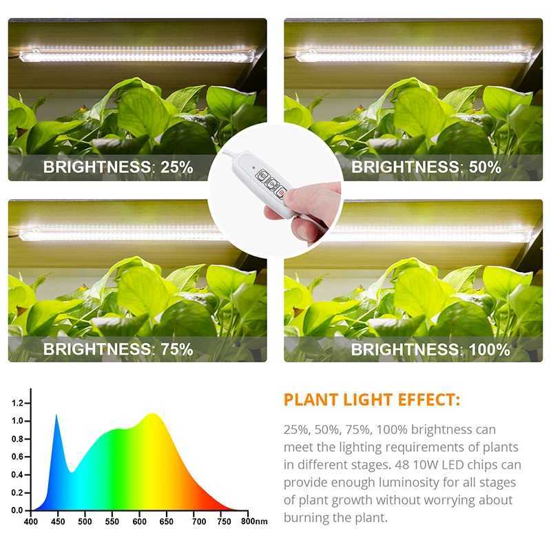 Indoor Grow Light Phyto Lamp For Plants Hydroponic Kits Full Spectrum Phytolamp For Plants Indoor Growing Lamp Timer With PowerXJ250526