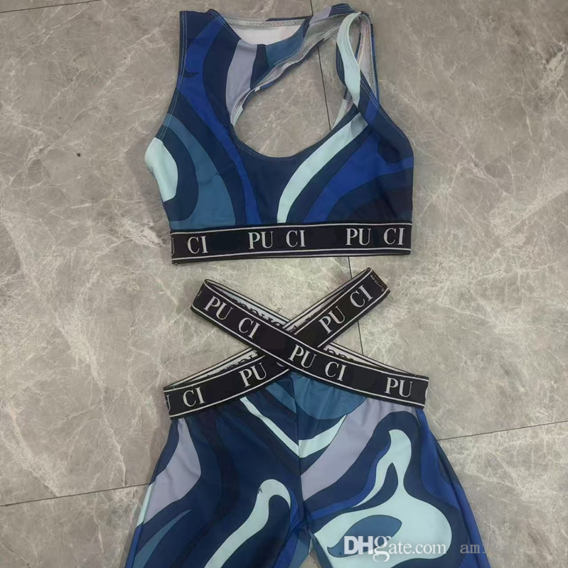 2025 New Yoga Suit Designer Womens Tracksuits Two Piece Set Crop Top Sleeveless Tank And Shorts Outfits