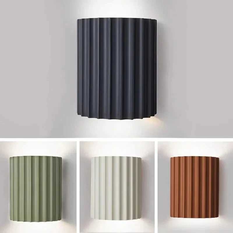 Dropshipping Nordic LED Wall Lamp Modern Macarone Resin Wall Lights Bedroom Bedside Home Decor Background Wall Lighting FixturesXJ250526