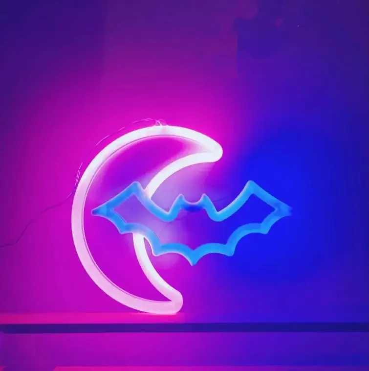 LED Bright Neon Light Night Gamepad Fire Moon Star Sign Modeling Lamp Room Wall Art Decoration Wholesale Xmas Birthday Wedding W250526