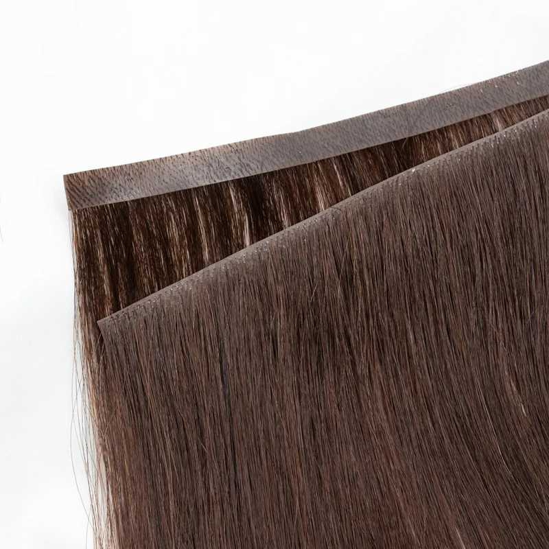 Invisible On Tape PU Weft Human Hair Bundles Real Natural Hair Seamless Glueless Injected Tape In Hair Extensions Thick Ends S25526