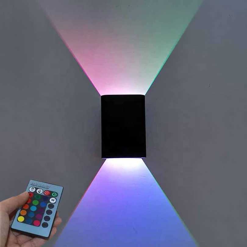 Telecontrol LED Wall light 3W Modern Indoor Wall Lamp Up Down colorful Wall Mount Lights for Living Room Hallway BedroomXJ250526