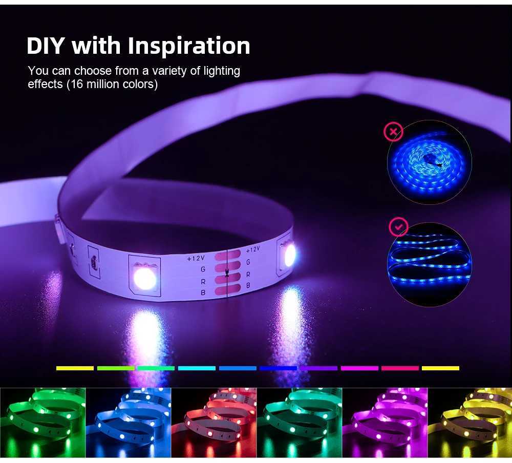 SMD 3535/5050 LED Strip Lights 5m-40m RGB Bluetooth DIY Ribbon Color Changing Tape with APP for Home TV Party Christmas Decoration W250701