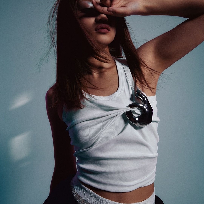 Fashion Womens Tanks Personalized Pleated Vest T-shirts 2025 Summer New Versatile Camis Top