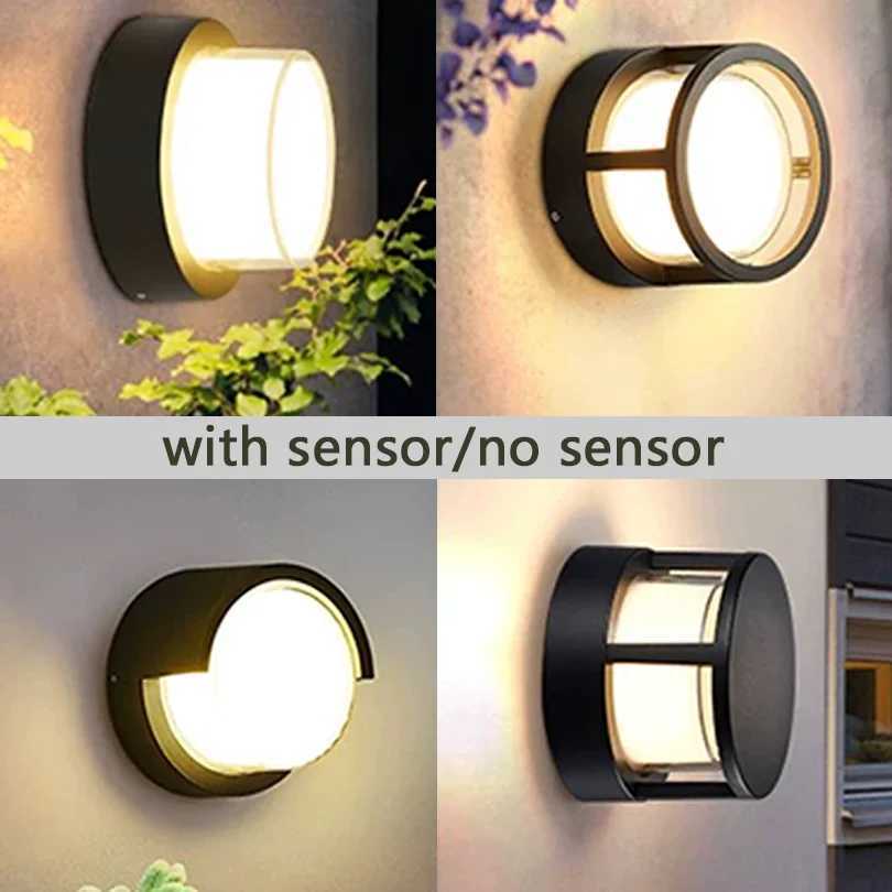 6W 12W Indoor Outdoor Waterproof IP66 LED Wall Light Radar Motion Sensor Porch Wall Lamp Home Sconce Decoration LightingXJ250526