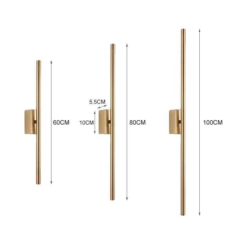 Modern Simple Creative Design Longer LED Wall Lights Living Room Background Decorate Bedroom Stairs Hallway Black Nordic SconceXJ250526