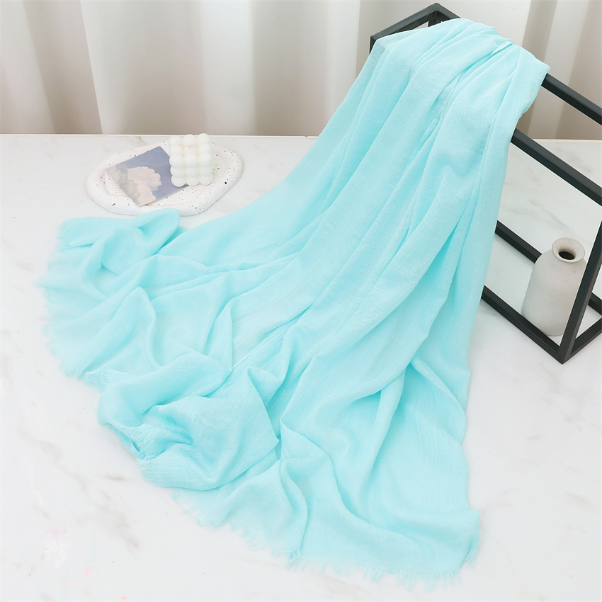 K834 Foreign trade scarf solid color cotton and linen headscarf spring, summer, autumn and winter women's literary sun protection warm shawl neck