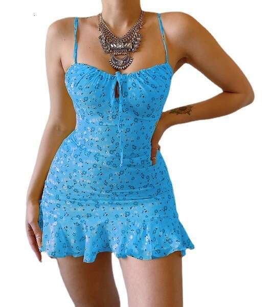 Tight Cut Out Dresses Spring Summer Sexy Floral Strap Hollow Out Front Dress Sexy Dress