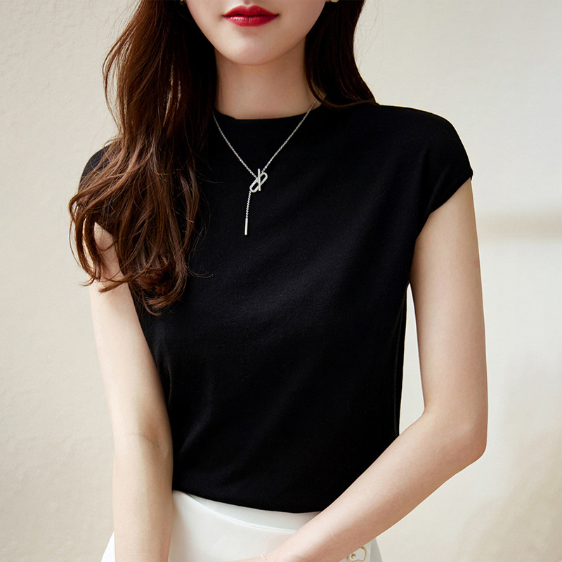 TB175 Summer thin women's pullover sweater top sleeveless slim fit bottoming sweater