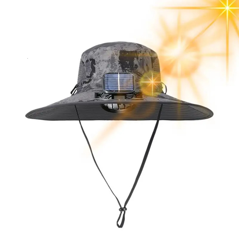 Solar Fan Hat With Solar Fan Rechargeable Lightweight Fishing Hats Outdoor Sunshade For Mountaineering Outdoor Activities250522