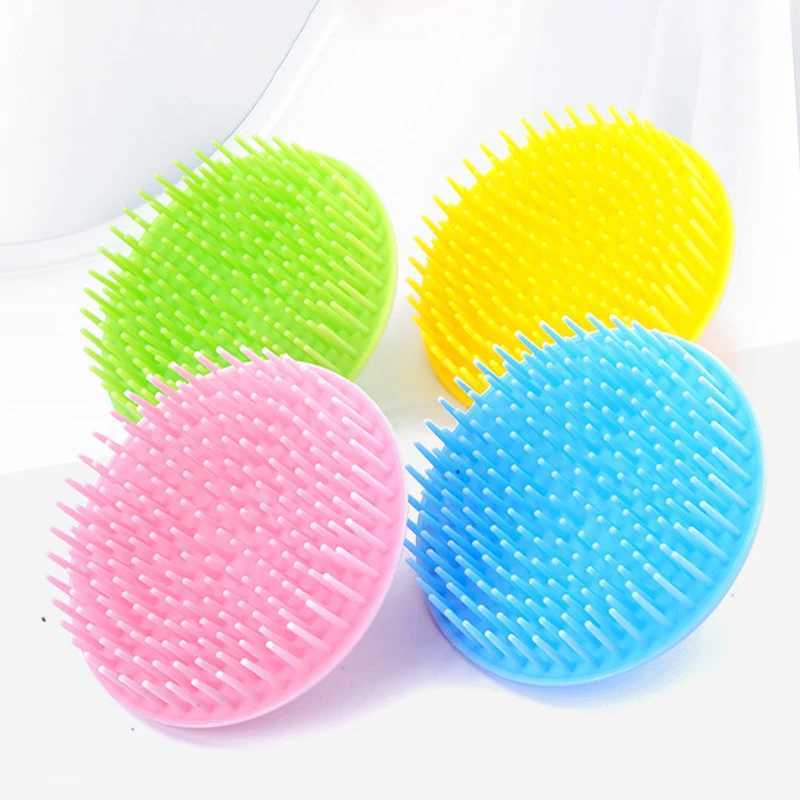 Soft Silicone Shampoo Brush Head Massage Brush Personal Care Bathroom Products Hair Washing Hair Scalp Massage Comb R250526