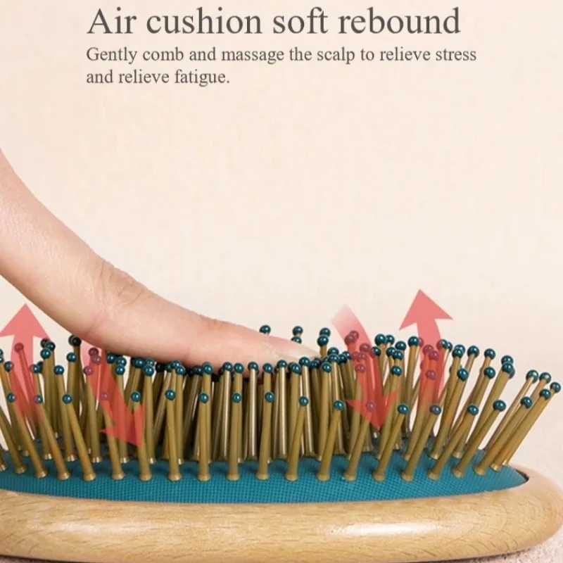 High Quality Wood Comb Professional Healthy Paddle Cushion Hair Loss Massage Brush Hairbrush Comb Scalp Hair Care Healthy Comb R250526