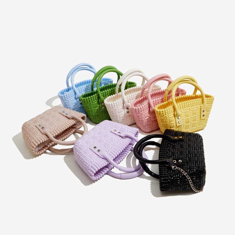 Pvc Jelly Bag Fashion and Versatile Woven Vegetable Basket Durable and Easy to Wash Summer Womens Handbag