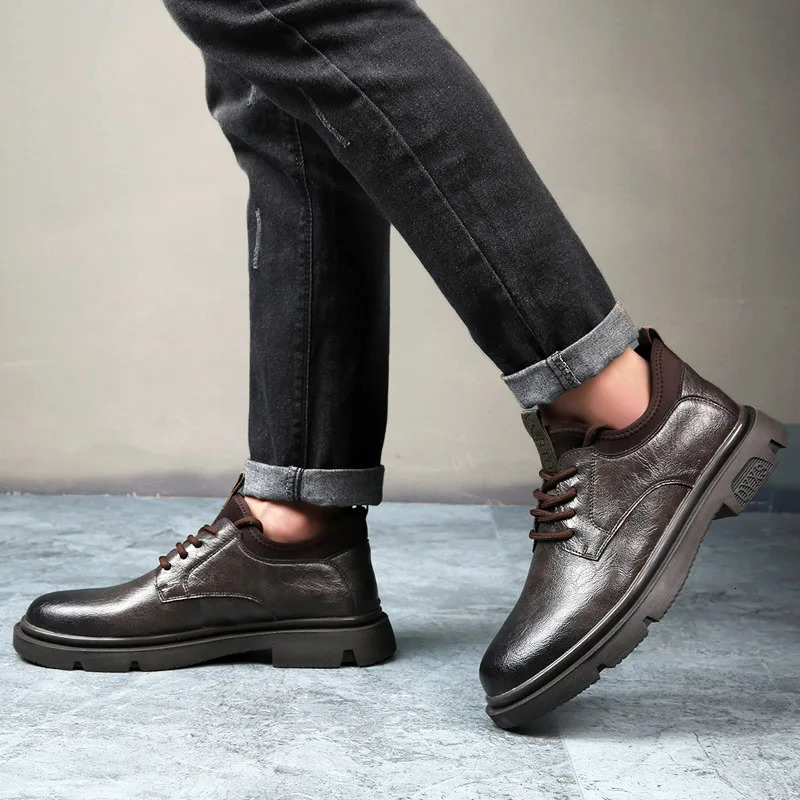 Business Men Oxford Leather Elevator Shoes Lift Sole Man Height Increase Insole 6CM Office Daily Life British 250526