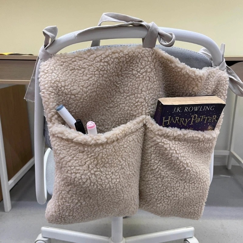 Practical Baby Crib Storage Bag Organizers Bedside for Diapers Small Items 2 Pockets Versatile 250517z