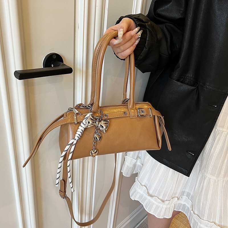 Elegant Korean Style Sweet Niche Handbag for Women 2025 New Fashion Trend Light Luxury Texture Shoulder Crossbody Bag