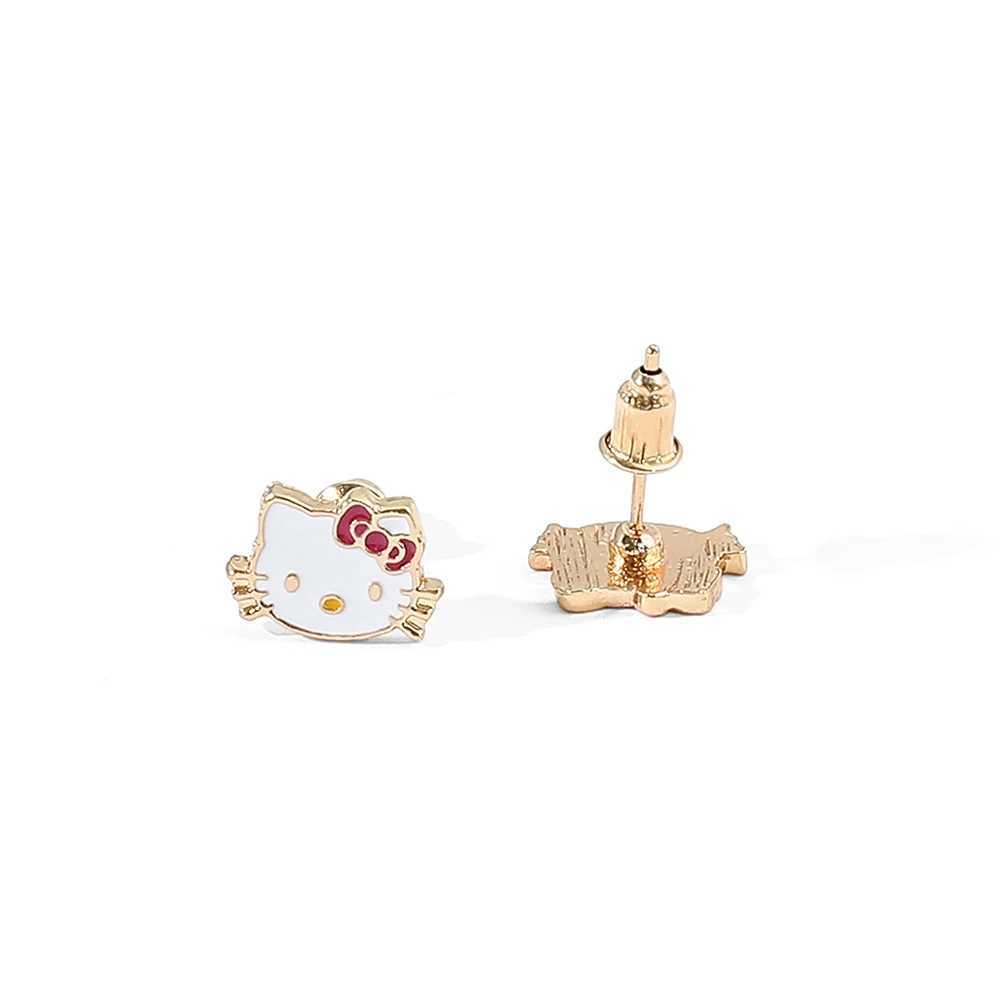 Sweet Sanrio Necklace Hello Kitty Kawaii Kitty Cat Small Earrings Studs for Kids Child Gifts Cartoon Holiday Jewelry Setw250526