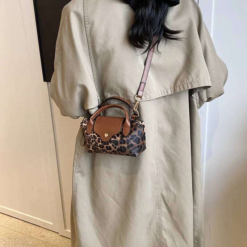 Fashion Leopard Pattern Handbag Casual Versatile Zipper Shoudler for Women Trendy All-match Crossbody Bag Women's Bags