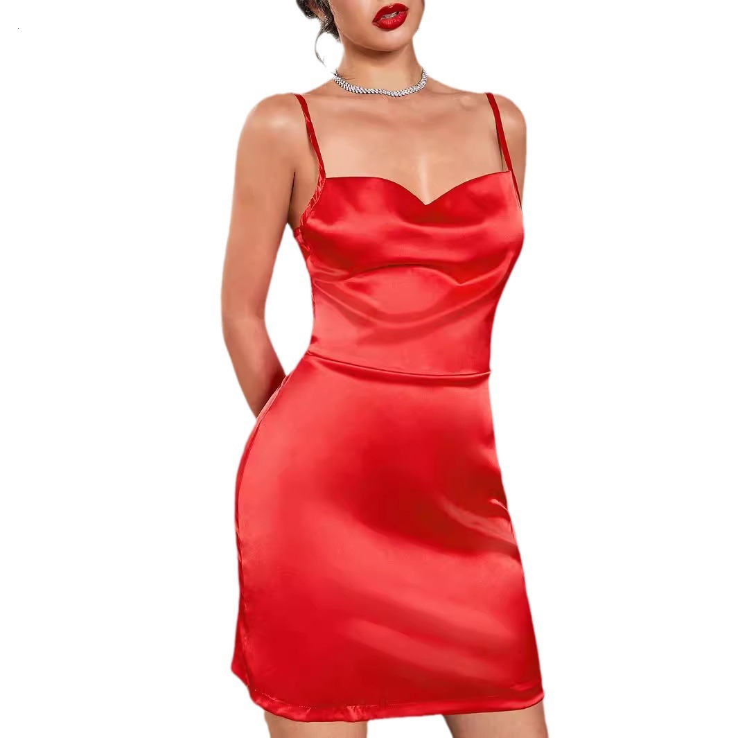 Subtle Design Style Sexy Solid Color Strap Skirt Summer New Short Skirt Womens Wear