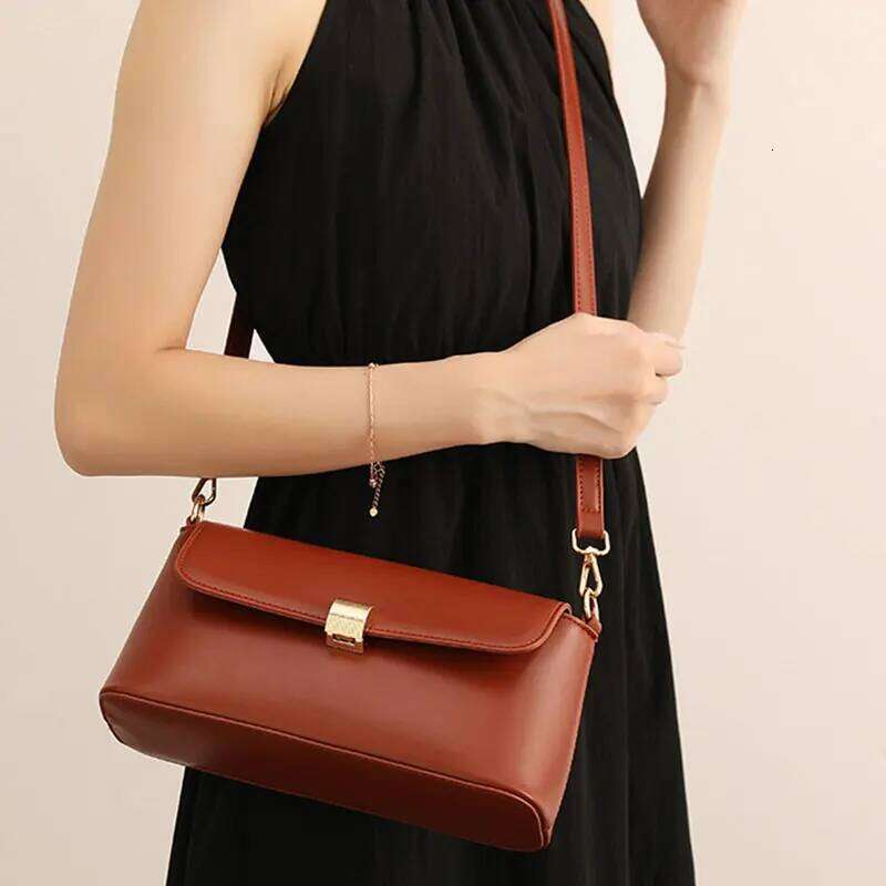 Women's 2025 New PU Leather Shoulder Bag Designer Handbags Fashion Crossbody Rectangular Bags for Woman