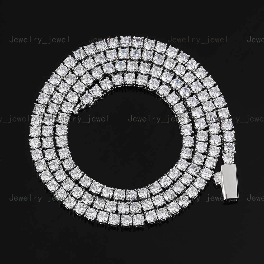 Hot sale 3mm 4mm 5mm Hip Pop Punk Bling Snap Hook Iced Out Zircon Tennis Chain necklace for men