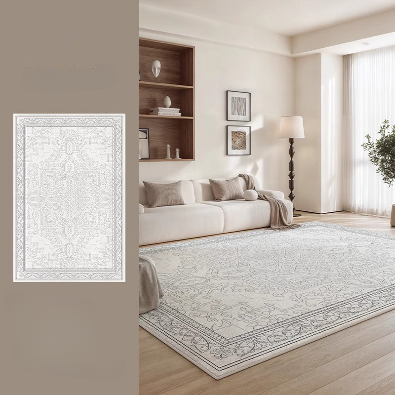 Carpet, Living Room, Persian Cream Style, No Wash, Erasable, High-end, Waterproof, Stain Resistant, Dirt Resistant, Bedroom Floor Mat
