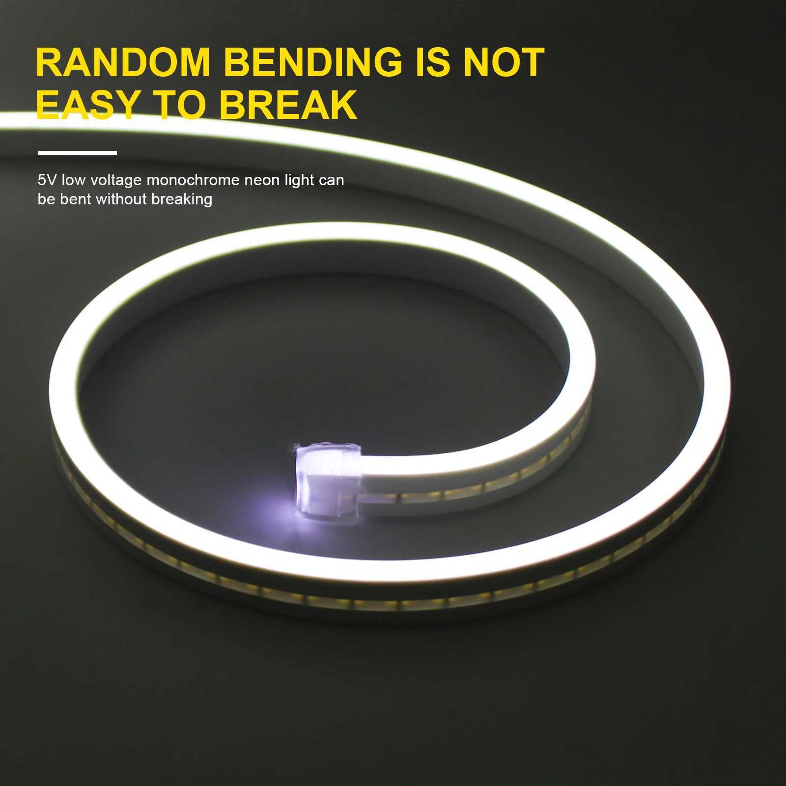 Battery Powered Flexible Neon LED Strip Lights 1M 2M 3M Waterproof DIY Design for Home Decoration White Warm Red Green Blue W250701