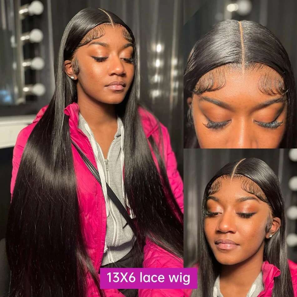 250Densit 13x6 Bone Straight HD Transparent Wigs Synthetic hair Brazilian 13x4 360 Full Lace Front Human Hair Wig For Women