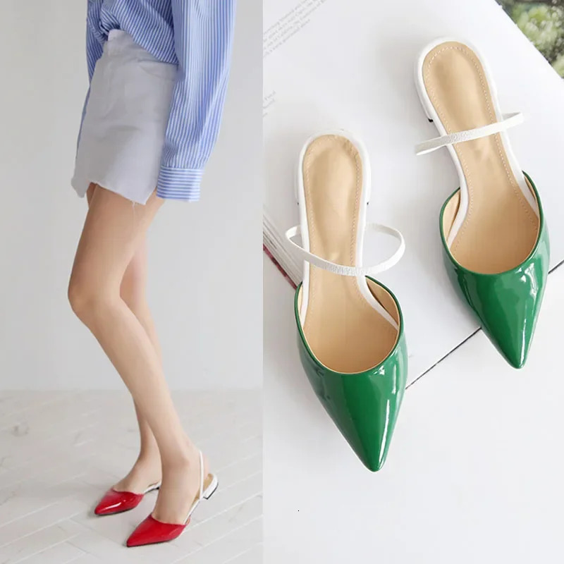 Pointed Flat Slippers Female Summer Fashion Toe Cap Wear Cool Drag Girl Womens Half Slippers 250526BJ - view 6