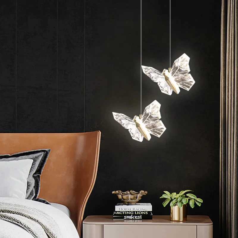 Nordic LED Butterfly Wall Lamp Indoor Lighting Bedside Wall Sconce Lamp For Living Room Corridor Stairs Hanging Light DecorationXJ250526