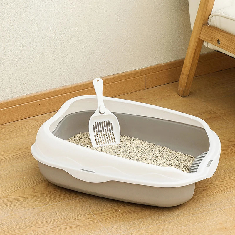 Semi Enclosed Splash Proof Cat Toilet Cat Cleaning Supplies Cat Feces Basin 250519CJ