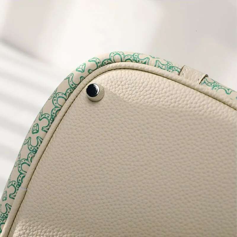 Head layer cowhide flower bucket genuine leather printed women s handbag vegetable basket bag