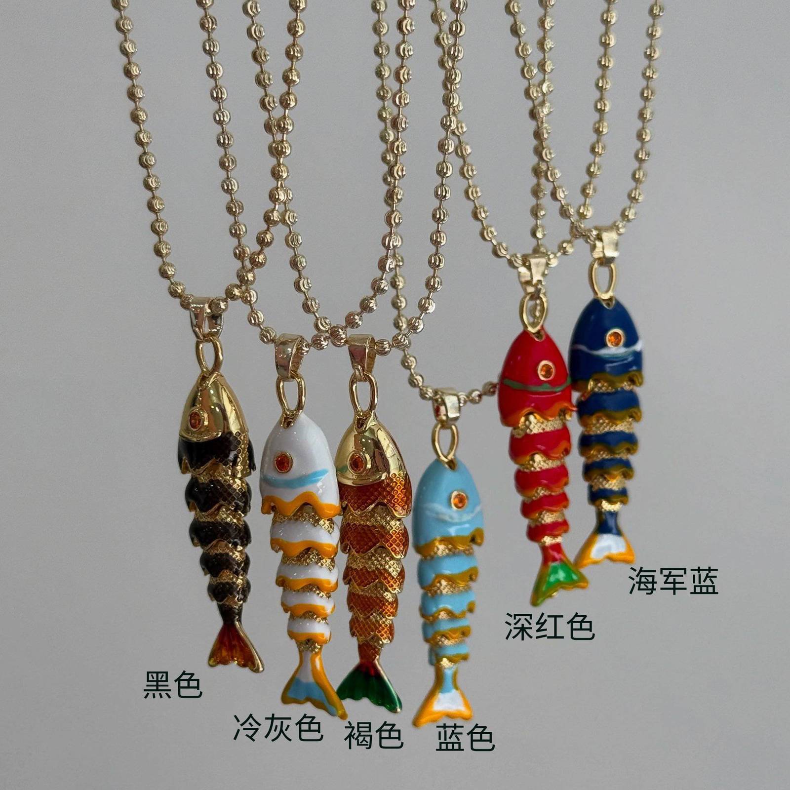 Bohemia Marine Life Cute Fish Charms Pendant Necklace For Women Mermaid Accessories y2k Jewelry 241113