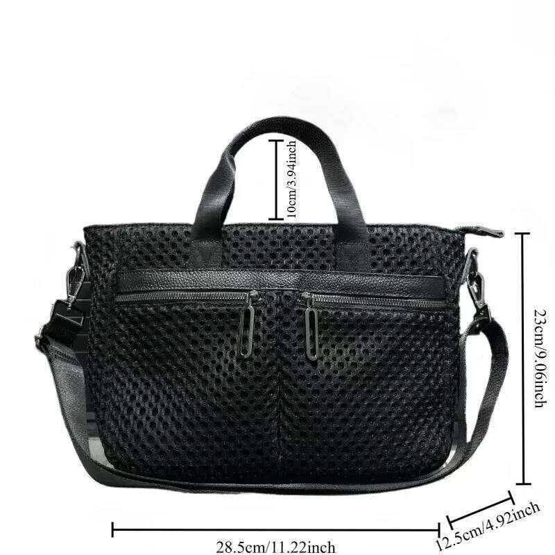 Women's Bags Designer Fashionable Casual Women's Mesh Handbag, Lightweight And Multi Pocket Splicing Handbag Suitable For Daily Use