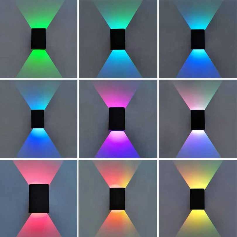Telecontrol LED Wall light 3W Modern Indoor Wall Lamp Up Down colorful Wall Mount Lights for Living Room Hallway BedroomXJ250526