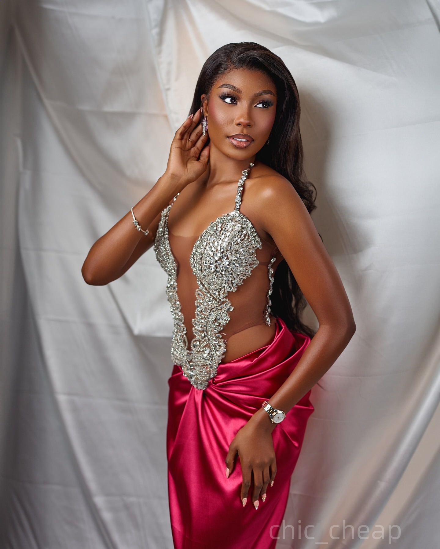 Fuchsia Sheath Prom Dresses 2025 Halter Crystals Beaded Satin Evening Formal Party Second Birthday Engagement Gowns Plus Size Dress For Special Occasi