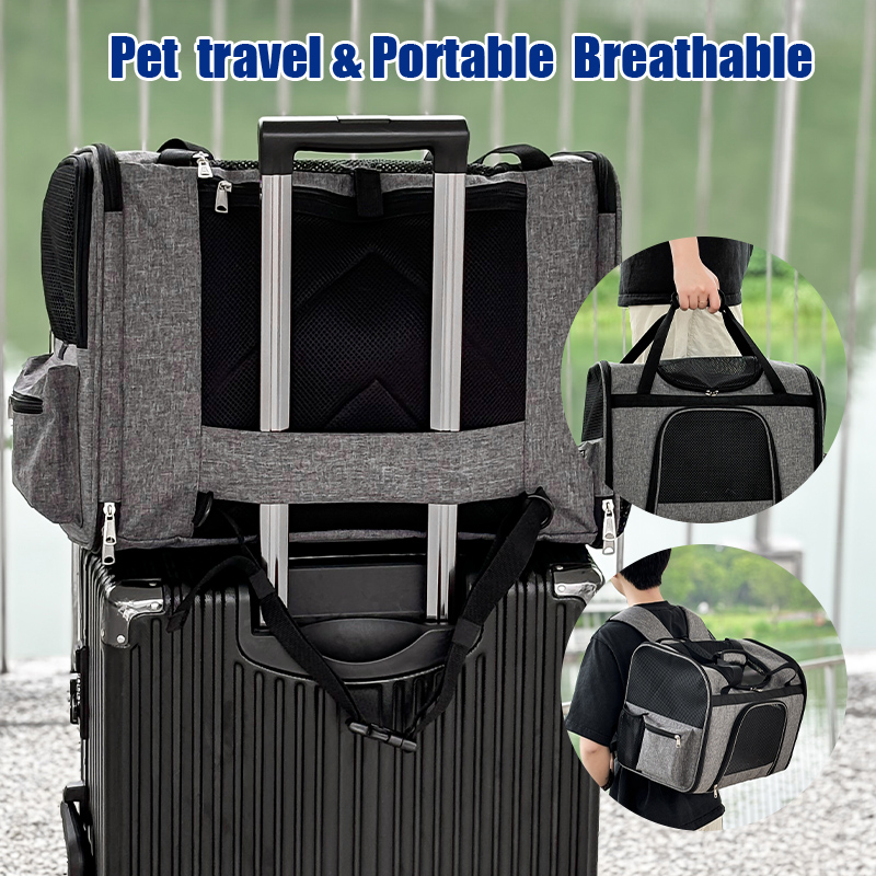 Portable Hard Shell Pet Transporter Backback Ideal For Cars/Airplanes w/ Easy Folding Feature Foldable Breathable COLLAPSIBLE PET BAG FOR EASY STORAGE