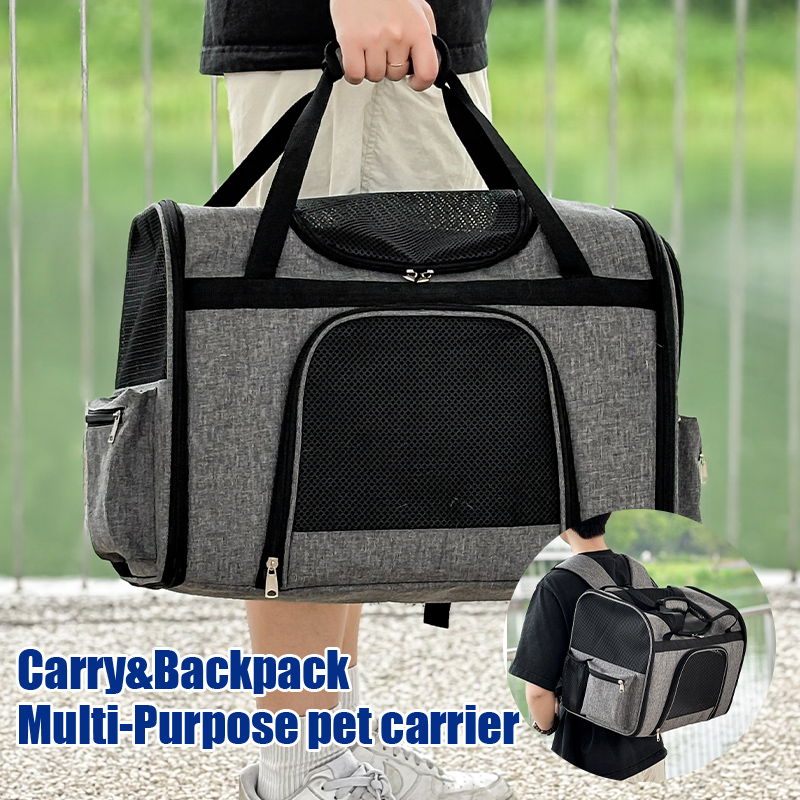 Portable Hard Shell Pet Transporter Backback Ideal For Cars/Airplanes w/ Easy Folding Feature Foldable Breathable COLLAPSIBLE PET BAG FOR EASY STORAGE