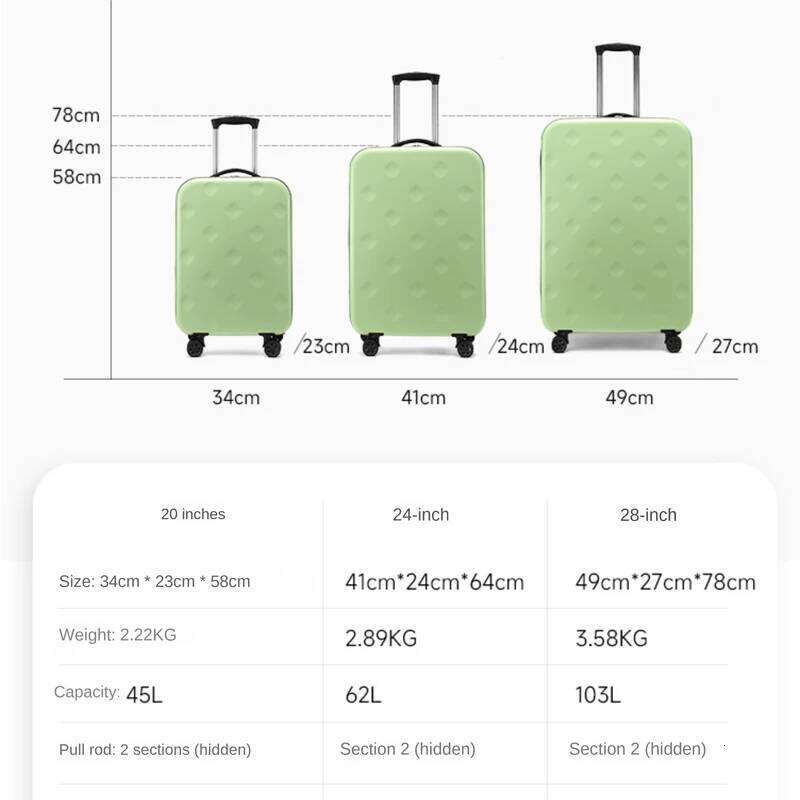 New Foldable Lightweight Rolling Lage 20/24/28 inch Trolley Case Password Suitcase on wheels Travel Bag