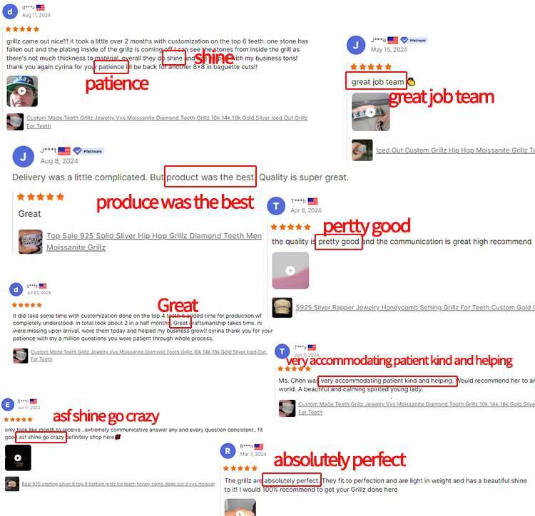 Super Sparkling Grillz Teeth Sterling Silver 925 Custom Hiphop Vvs Iced Out Moissanite Grillz