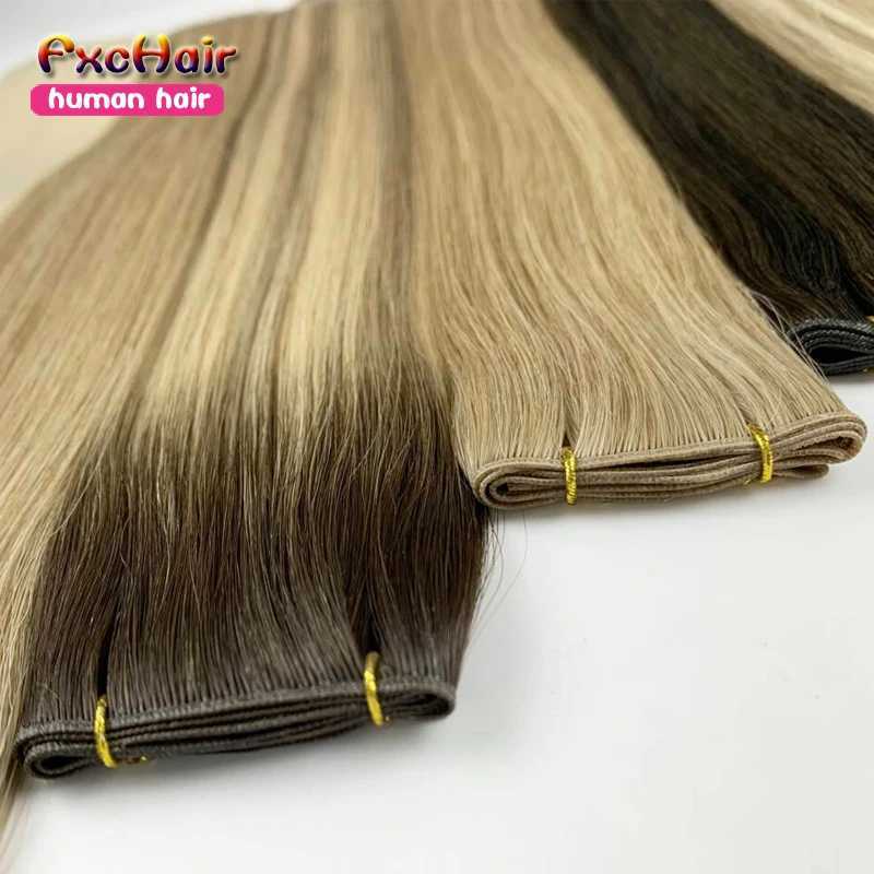 50g/pcs Genius Weft Straight Invisible Burmese Hair Extensions 14-30inch Remy Hair Bundles For Women Hair Weaves S25526