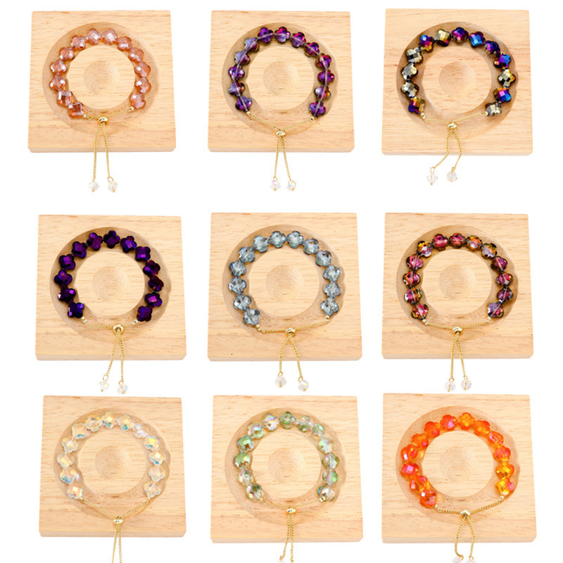 Colorful Beads Irregular Crystal Drawstring Course Adjustable Pendant Bracelet