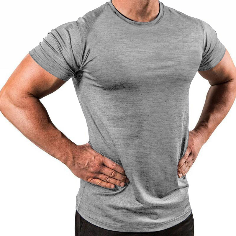 Summer Mens T-shirts Gym Running Training Cotton Round Neck Oversized T-Shirt Fashion Men Clothing Fitness Clothes Top 240806 - view 7